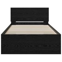 Bedframe met hoofdeinde Zwart eiken 90 x 200 cm Bewerkt hout - thumbnail