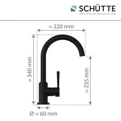 SCHÜTTE eenknopsmengkraan met hoge ronde uitloop cornwall matzwart