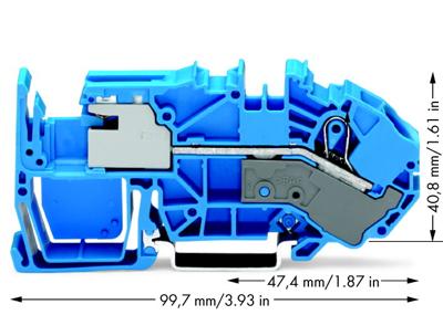 WAGO 2016-7714 Scheidingsklem 12 mm Spanveer Toewijzing: N Blauw 20 stuk(s)