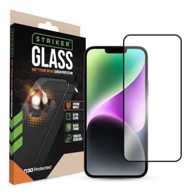 Striker D3O Xtreme Impact Glass Screen Protector - Black Frame - Apple iPhone 13 Pro Max/14 Plus