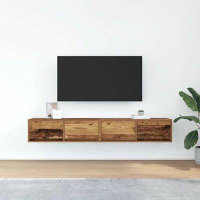 Tv-meubels 2 st 80x31x25,5 cm bewerkt hout oud houtkleurig