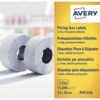 Avery PLP1226 etiketten voor prijstang permanent, ft 12 x 26 mm, 15 000 etiketten, wit - thumbnail
