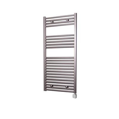 Electrische Wifi Radiator Sanicare HPW Carini 111,8x60 cm Inox-look Met Thermostaat Zilver Rechtsonder