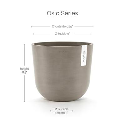 Ecopots Oslo kunststof bloempot Taupe - Ø 23,4 cm