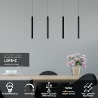 Lucide LORENZ - Hanglamp - LED Dimb. - 4x4W 3000K - Zwart - thumbnail