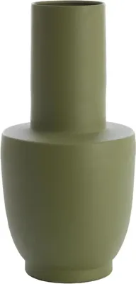 Light & Living vaas metaal datuh 29x55cm olijfgroen