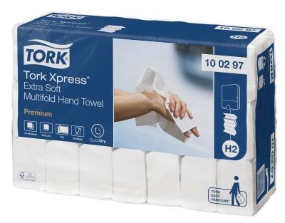 Tork Premium Xpress® extra zachte handdoek XL, multifold, 2-laags, systeem H2, wit