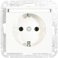 opus 55 geaarde contactdoos met schrijfveld polarwit - thumbnail