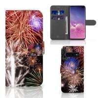 Samsung Galaxy S10 Plus | Wallet Case | met Pasjes | Vuurwerk - thumbnail