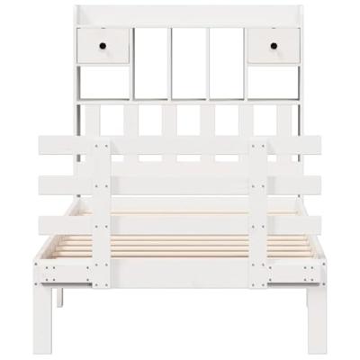 Bed met boekenkast zonder matras grenenhout wit 90x200 cm Bed met boekenkast zonder matras grenenhout wit 90x200 cm