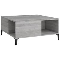 Salontafel 80x80x36,5 cm bewerkt hout grijs sonoma eikenkleurig - thumbnail