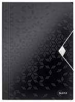 Elastomap Leitz WOW A4 3 kleppen PP zwart - thumbnail