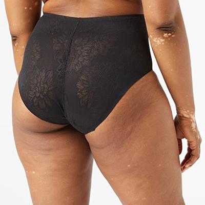 Fit Smart Maxi Slip Zwart - Vrouwen taille onderbroek - Kanten slip - S | Dames slip - Onderbroek - Ondergoed - S - Onderbroek - Ondergoed