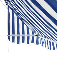 VidaXL Luifel 400x120 cm blauw en wit - thumbnail