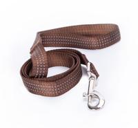 Nobleza Hondenriem bruin - Reflecterend plat Nylon - Lengte 120 cm - Breedte 2 cm - thumbnail