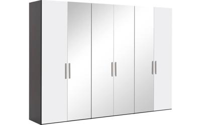 Goossens Kledingkast Easy Storage Ddk, Kledingkast 304 cm breed, 220 cm hoog, 2x draaideur en 4x spiegel draaideur midden Goossens Kledingkast Easy Storage Ddk, Kledingkast 304 cm breed, 220 cm hoog, 2x draaideur en 4x spiegel draaideur midden