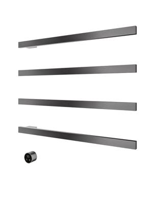 Hotbath &MORE set van 4 rails RAS80 SQUARE 80 cm met separate schakelaar en inbouw element Geborsteld Gunmetal PVD (RAS80-4BGP)