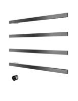 Hotbath &MORE set van 4 rails RAS80 SQUARE 80 cm met separate schakelaar en inbouw element Geborsteld Gunmetal PVD (RAS80-4BGP) - thumbnail