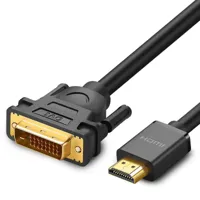 UGREEN 30116 USB-kabel HDMI-A-stekker, DVI-D 24+1-polige stekker 1 m Zwart - thumbnail