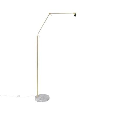 QAZQA Moderne vloerlamp goud velours kap zwart 50 cm - Editor