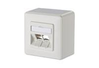 Metz Connect 130B10D20002-E Netwerkdoos Opbouw (op muur) Zonder connectoren 2 poorten Zuiver wit - thumbnail