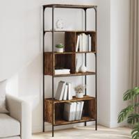 Boekenkast 5-laags 76x33x188,5 cm bewerkt hout gerookt eiken - thumbnail