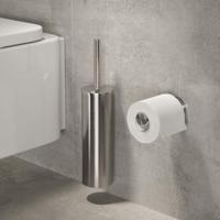 Geesa Nemox Toiletborstel - vrijstaand - witte borstelkop - RVS geborsteld 916511-05 - thumbnail