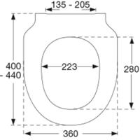 Pressalit 300 toiletzitting - 36x40cm - softclose & quickrelease - scharniermodel DM1 - Wit 1132000-dm1999 - thumbnail