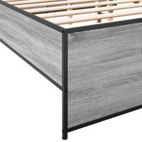 Bedframe bewerkt hout metaal grijs sonoma eiken 150x200 cm - thumbnail