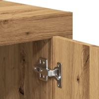 Dressoir 80x40x75 cm bewerkt hout artisanaal eikenkleur - thumbnail
