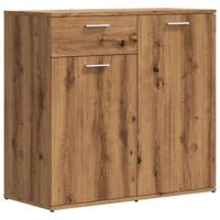 Dressoir 80x36x75 cm bewerkt hout artisanaal eikenkleur - thumbnail