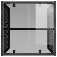 4-delige Loungeset met kussens poly rattan zwart - thumbnail