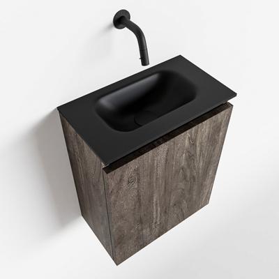 MONDIAZ TURE 40cm toiletmeubel dark brown. EDEN wastafel urban midden geen kraangat