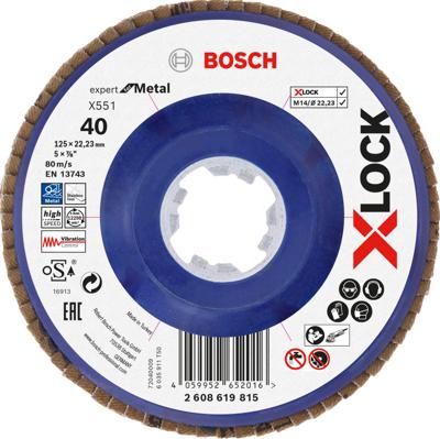 Bosch Accessoires Lamellenschijf X551 125mm G40 kunststof recht X-LOCK - 2608619815