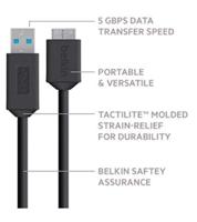 Belkin USB-A naar USB Micro-B kabel (USB 3.0, 0,9 m) zwart - thumbnail