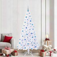 Kunstkerstboom met 300 LED Wit 210 cm PVC en staal - thumbnail