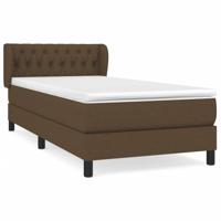 Boxspring met matras stof donkerbruin 140x190 cm - thumbnail