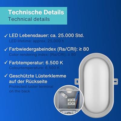 REV Ovalarmatur LED 5,5W grau Lamp voor vochtige ruimte LED 5.5 W Daglichtwit