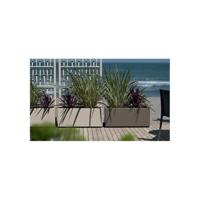 Ethica rechthoekige bloembak 80 cm met groen traliewerk - thumbnail