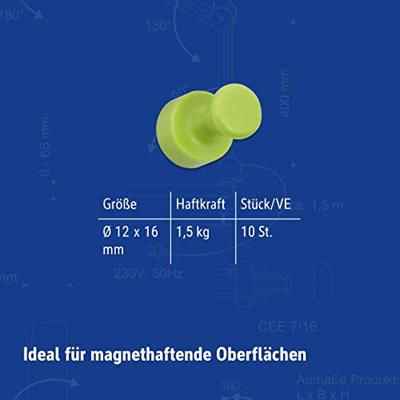 Maul Magneet 6168499 (Ø x h) 12 mm x 16 mm Kegel Roze, Atlantic Blue, Turquoise, Lime, Sahara 10 stuk(s) 6168499