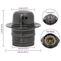 Lamphouders 2 st glanzend zwart E27 - thumbnail