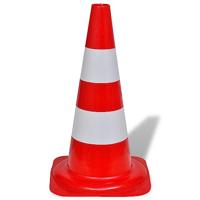 VidaXL Verkeerskegel reflecterend 50 cm rood en wit 10 st - thumbnail