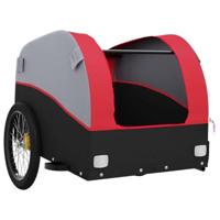 VidaXL Fietstrailer 45 kg ijzer zwart en rood - thumbnail