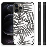 iPhone 12 Pro Max Skin Case Leaves Grey - thumbnail