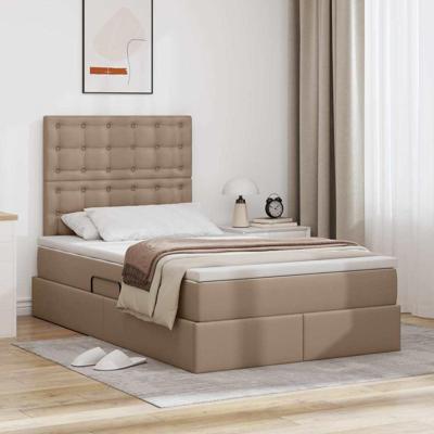 Opslag bed met matras Cappuccino 120 x 200 cm Nep Leer