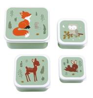 Set van 4 lunchboxen voor kinderen AMIS DE LA FORÊT A Little Lovely Company mintgroen - thumbnail