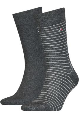 Tommy Hilfiger Men Small Stripe Sock Antraciet 2-Pack-43/46