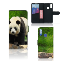 Motorola Moto E6 Plus Telefoonhoesje met Pasjes Panda - thumbnail