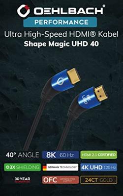Oehlbach D1C42533 HDMI-kabel HDMI Aansluitkabel HDMI-A-stekker, HDMI-A-stekker 3.00 m Zwart 8K UHD, Afgeschermd (drievoudig)
