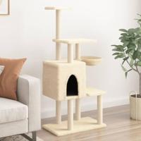 VidaXL Kattenmeubel met sisal krabpalen 131 cm crèmekleurig - thumbnail